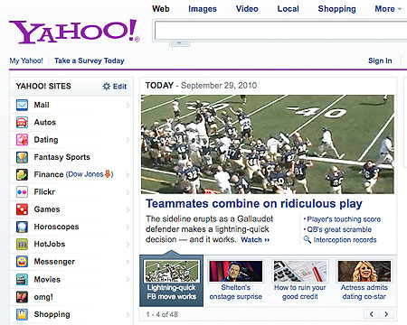 YouTube front page